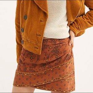 Free People Printed Wrap Mini Skirt
